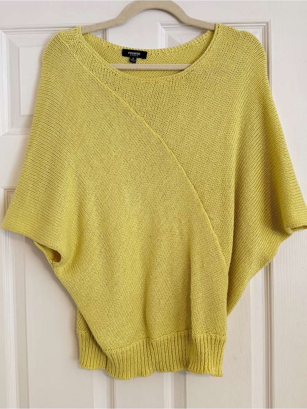 Premise Studio Yellow Dolman Sleeve Knit Sweater Top Size Medium